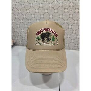 Great Smoky‎ Mountains National Park Bear Trucker Hat Tan Mesh Adj. Snapback